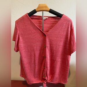 👜3 for $15 Sale Weatherproof Vintage Women's Coral Soft Red Button-Down Shirt
